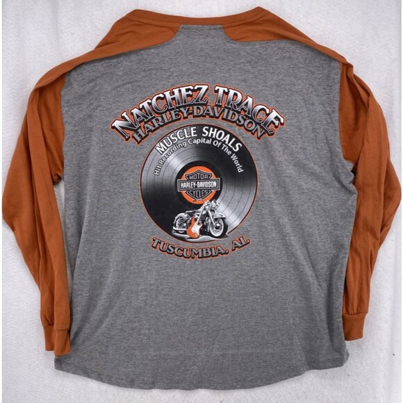 Harley Davidson Shirt Mens 2XL XXL Henley Natchez Trace Muscle Shoals Alabama - Picture 1 of 9